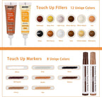 Lifreer Wood Furniture Repair Kit - 40 Pcs Wood Filler, Touch Up Markers with Wax Sticks - for Wood Floors, Stains, Scratches,Tables, Door, Carpenters, Bedposts